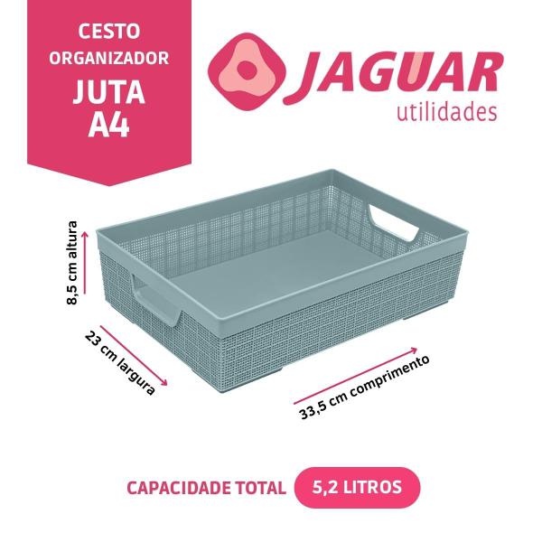 Imagem de Cesto Organizador Juta A4 Azul 5,2 Lts Multiuso Jaguar