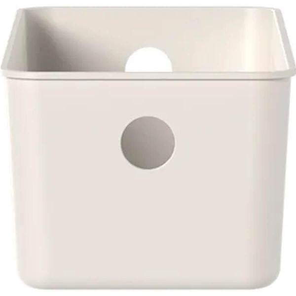 Cesto Organizador Multiuso 26x12x13cm Empilhável Perfurações 3L Flow Retangular - Ou Imagem de Cesto Organizador Multiuso 26x12x13cm Empilhável Perfurações 3L Flow Retangular
