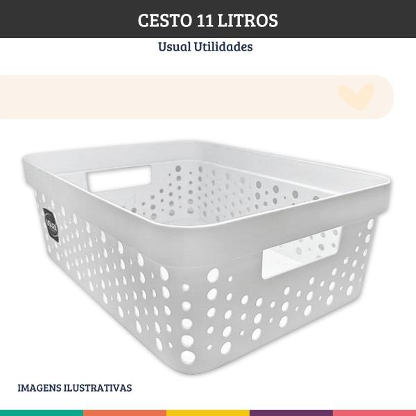 Imagem de Cesto Organizador Multiuso Branco 11 Litros Usual Utilidades