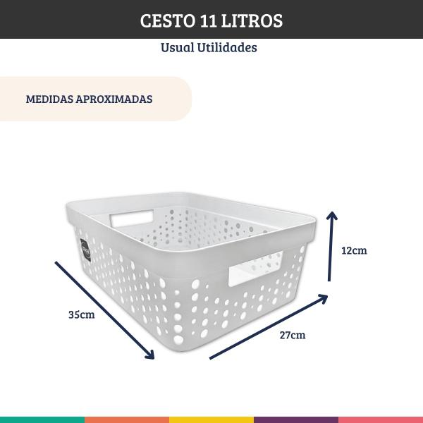 Imagem de Cesto Organizador Multiuso Branco 11 Litros Usual Utilidades