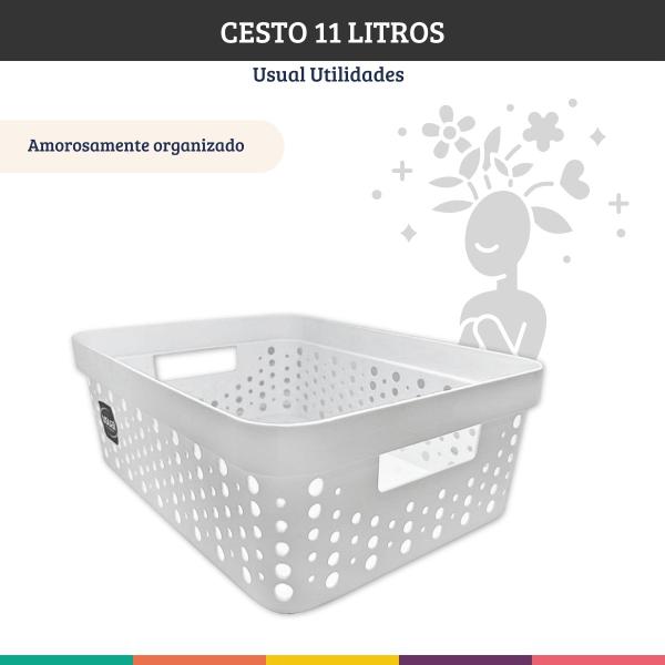 Imagem de Cesto Organizador Multiuso Branco 11 Litros Usual Utilidades