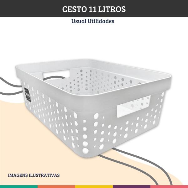 Imagem de Cesto Organizador Multiuso Branco 11 Litros Usual Utilidades