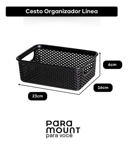 Imagem de Cesto Organizador Multiuso Decorativo 23 X 16 X 6cm Preto