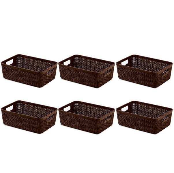 Cesto Organizador Multiuso Decorativo Banheiro Cozinha 6Pçs - Monte Líbano Imagem de Cesto Organizador Multiuso Decorativo Banheiro Cozinha 6Pçs