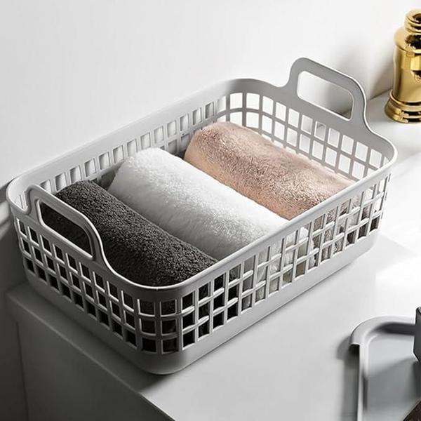 Cesto organizador plastico empilhavel 9 litros c/tampa cinza - Flor Arte Imagem de Cesto organizador plastico empilhavel 9 litros c/tampa cinza