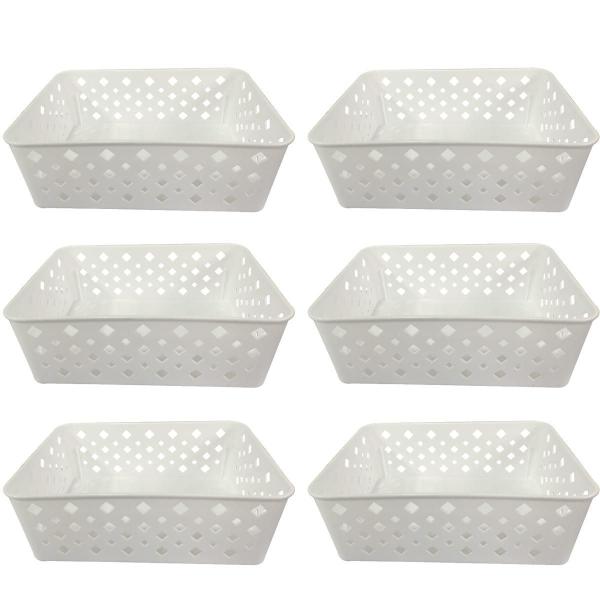 Imagem de Cesto Organizador Premium Branco 19x13,5x6,5Cm 123Organizei