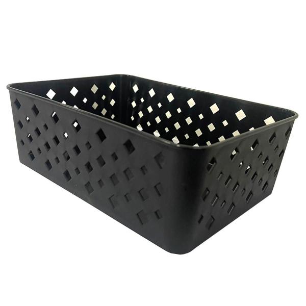 Imagem de Cesto Organizador Premium Preto 123Org 19x13,5x6,5Cm