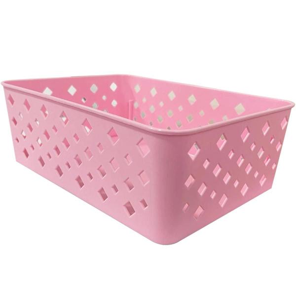 Imagem de Cesto Organizador Premium Rosa 123Organizei 19x13,5x6,5Cm