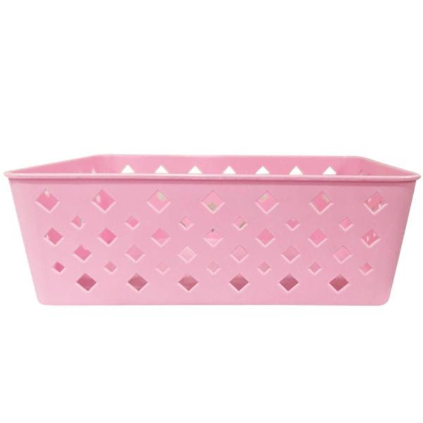 Imagem de Cesto Organizador Premium Rosa 123Organizei 19x13,5x6,5Cm