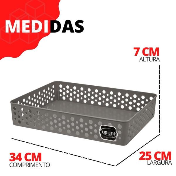 Imagem de Cesto Organizador Rattan Multiuso Armário Gaveta Lavanderia G (34x25)