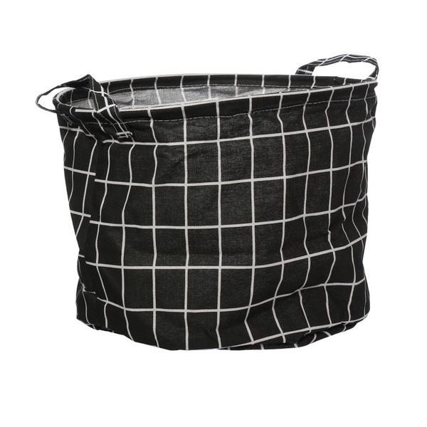 Imagem de Cesto Organizador Tartan Redondo Dobrável em Poliéster  33x33x28cm - Western