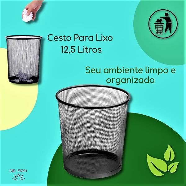 Imagem de Cesto P/ Lixo 12,5 L Com Design Moderno Aramado Decoração