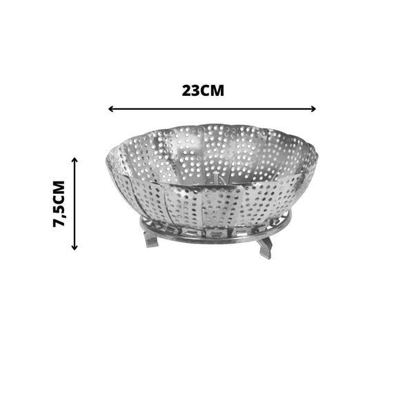 Imagem de Cesto para cozinhar no vapor em aço inox 7.5x14cm