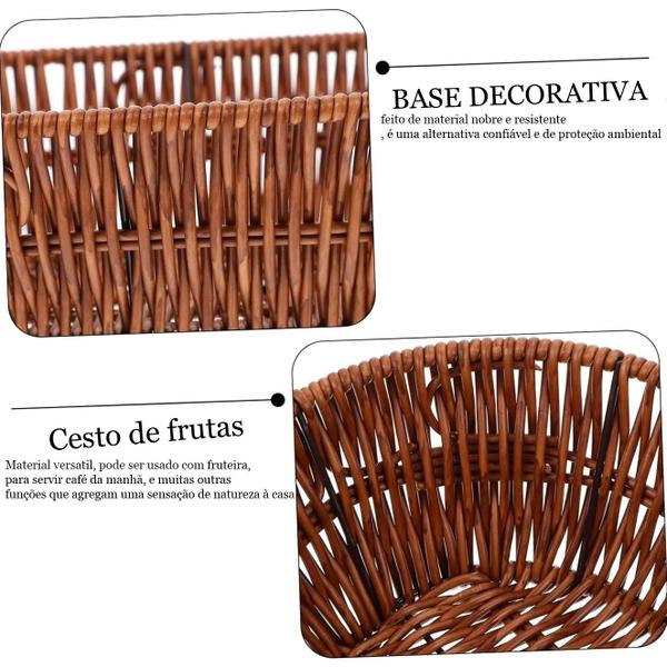 Cesto Para Pães Fruteira Mesa Posta Decorativo Multiuso 25cm - NH Imagem de Cesto Para Pães Fruteira Mesa Posta Decorativo Multiuso 25cm
