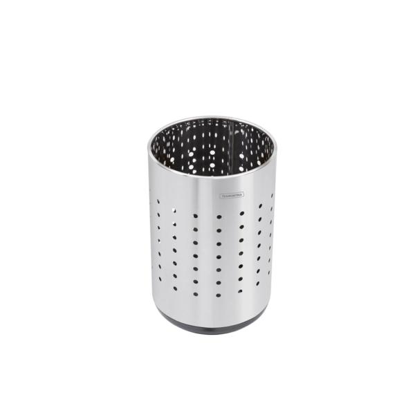 Imagem de Cesto para Papel Tramontina Cápsula Dots em Aço Inox Scotch Brite e Base em Polipropileno 10 Litros