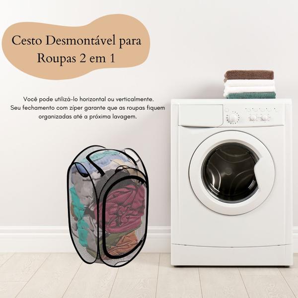 Imagem de Cesto Para Roupas Desmontavel  2 em 1 Lavanderia  Ref. CST5982