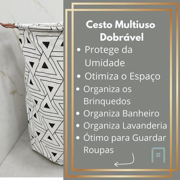 Imagem de Cesto Roupa Suja Dobrável Multiuso Organizador Grande 60l