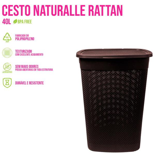 Cesto Roupeiro Multiúso 40 Litros Organizador C/ Tampa Roupas Guarda-roupa Armário Tabaco Casa - Rischioto Imagem de Cesto Roupeiro Multiúso 40 Litros Organizador C/ Tampa Roupas Guarda-roupa Armário Tabaco Casa - Rischioto