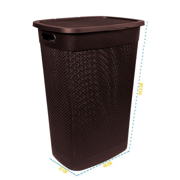 Cesto Roupeiro Multiúso 40 Litros Organizador C/ Tampa Roupas Guarda-roupa Armário Tabaco Casa - Rischioto Imagem de Cesto Roupeiro Multiúso 40 Litros Organizador C/ Tampa Roupas Guarda-roupa Armário Tabaco Casa - Rischioto