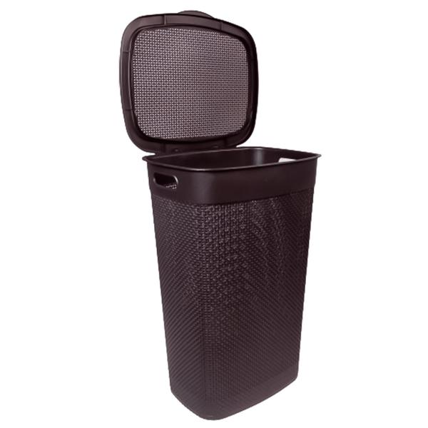 Cesto Roupeiro Multiúso 40 Litros Organizador C/ Tampa Roupas Guarda-roupa Armário Tabaco Casa - Rischioto Imagem de Cesto Roupeiro Multiúso 40 Litros Organizador C/ Tampa Roupas Guarda-roupa Armário Tabaco Casa - Rischioto