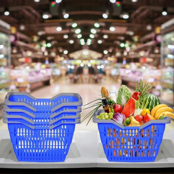 Cesto Supermercado Organizador 12 Litros Reforçado Compras Empilhável Cestinha Multiuso - Usual Utilidades Imagem de Cesto Supermercado Organizador 12 Litros Reforçado Compras Empilhável Cestinha Multiuso