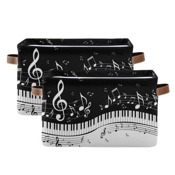 Imagem de Cestos de armazenamento KEEPREAL, conjunto dobrável com design de 2 teclas de piano