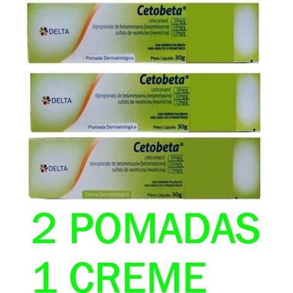 Imagem de Cetobeta KIT 3 ( 2 Pomadas e 1 Creme ) 30gr cada - DELTA