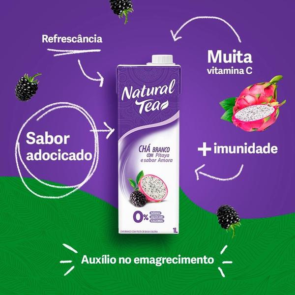 Imagem de Chá Branco Natural Tea Pitaya e Amora 1l