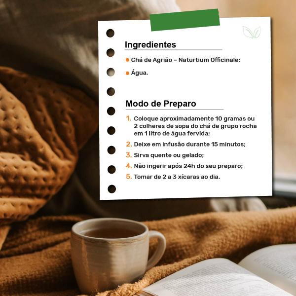 Chá de Agrião Naturtium Officinale 100g - Grupo Rocha Saúde Imagem de Chá de Agrião Naturtium Officinale 100g