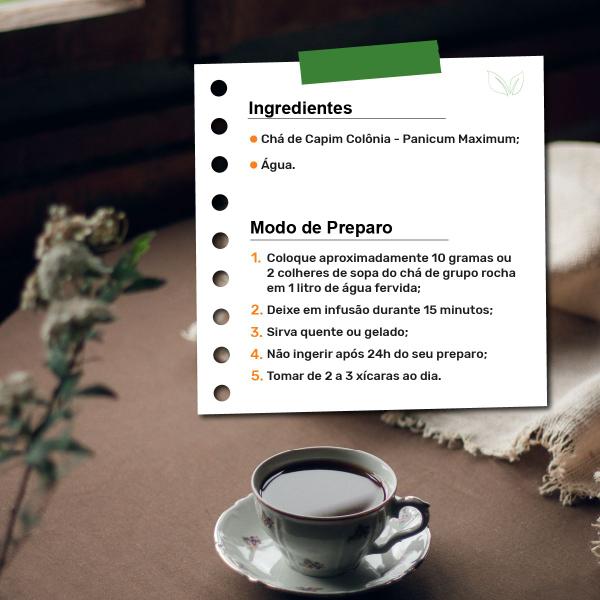 Chá de Capim Colônia - Panicum Maximum - 100g - Grupo Rocha Saúde Imagem de Chá de Capim Colônia - Panicum Maximum - 100g