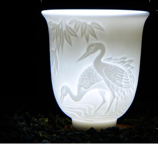 Imagem de Chá de Chá de Dragão de Cerâmica Phoenix Zen Jade Porcelana Caneca Criativa Embossed Pequeno Chá Bowl Presentes Master Cup Drinkware Xícaras