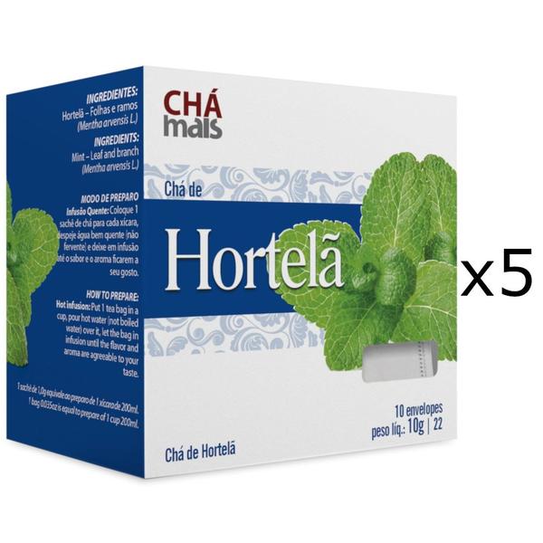 Imagem de Chá de Hortelã Kit com 5 Caixas de 10 Sachês cada