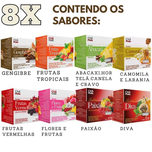 Imagem de Chá em Sachê - Kit com Sabores diversos de Chá - Caixinhas de Chá Variedade de Sabores Chámais