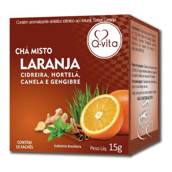 Imagem de Chá Gengibre, Laranja e Limão Q-Vita 15g (10 Sachês)