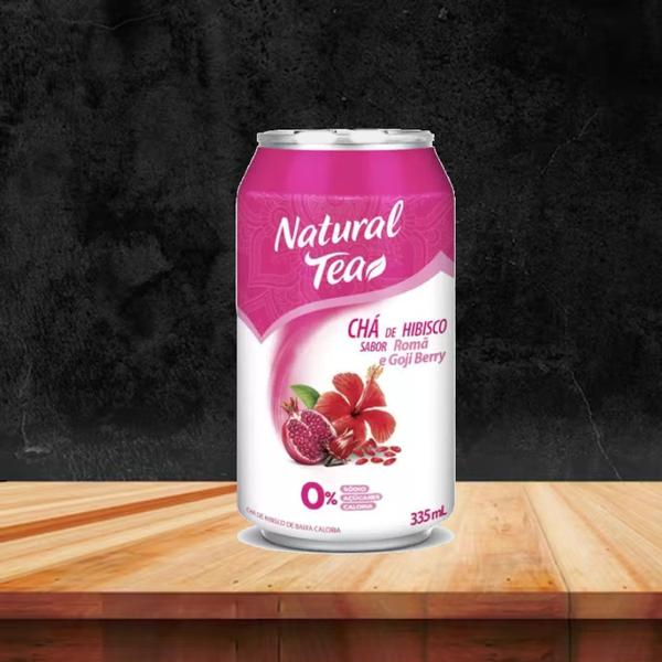 Imagem de Chá Hibisco, Romã e Goji Berry NATURAL TEA 335ml (6 Latas)