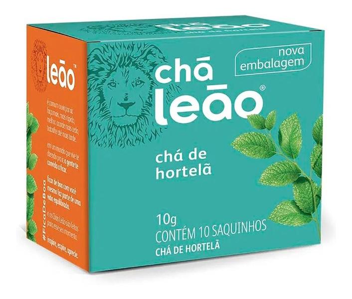Imagem de Chá Hortelã Com 10 Saquinhos - Leão - Kit 5