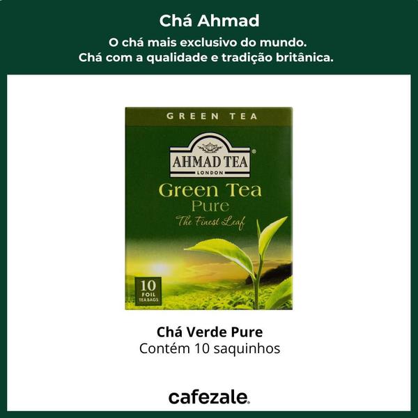 Imagem de Chá Inglês Ahmad Tea, Verde Pure, 10 saquinhos