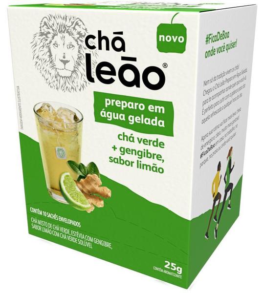 Imagem de Chá Leão Água Gelada - Chá Verde Gengibre e Limão 10 Sachês