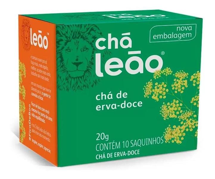 Chá Leão Erva-Doce Em Sachê 20 G 10 U Kit 5 - Leão Alimentos Imagem de Chá Leão Erva-Doce Em Sachê 20 G 10 U Kit 5