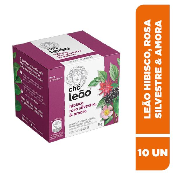 Imagem de Chá Leão Hibisco, Rosa Silvestre & Amora Em Sachê 16 G 10 U