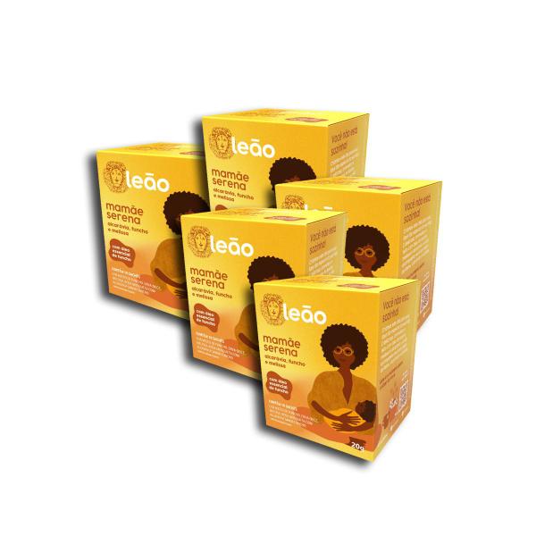 Chá Leão Mamãe Serena Alcarávia, Funcho e Melissa 10 S kit 5 - Matte Leão Imagem de Chá Leão Mamãe Serena Alcarávia, Funcho e Melissa 10 S kit 5