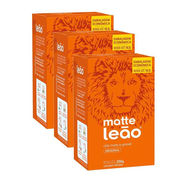 Chá Matte Leão Mate Original Em Ervas 250g Kit 3 Imagem de Chá Matte Leão Mate Original Em Ervas 250g Kit 3