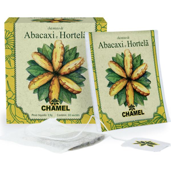 Imagem de Chá Misto de Abacaxi e Hortelã com 10 Sachês - Chamel