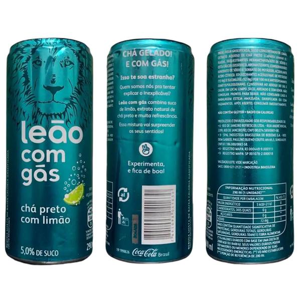 Imagem de Chá Preto Com Limão Com Gás Leão Iced Tea 290Ml (6 Latas)