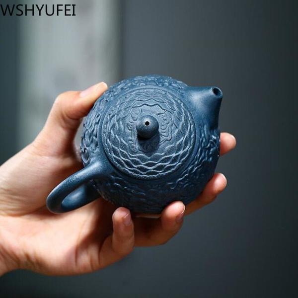 Imagem de Chá púlpique feito à mão bules de barro roxo padrão dragão padrão xishi pote beauty kettle presentes  Bules