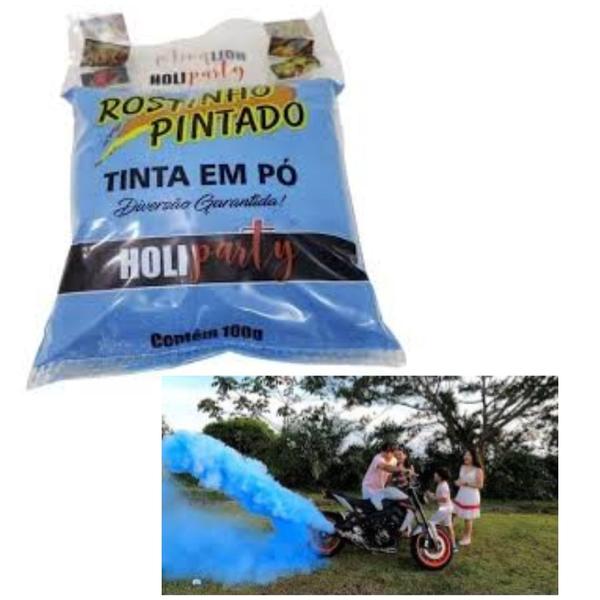 Imagem de Chá Revelação kit Pó Colorido Para Bexigas Azul E Rosa 100 G