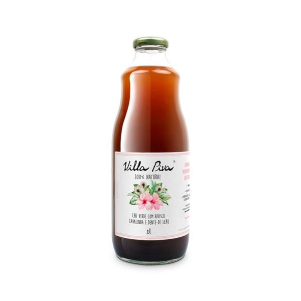 Chá Verde com Hibisco, Cavalinha e Dente-de-Leão Villa Piva 1L Imagem de Chá Verde com Hibisco, Cavalinha e Dente-de-Leão Villa Piva 1L