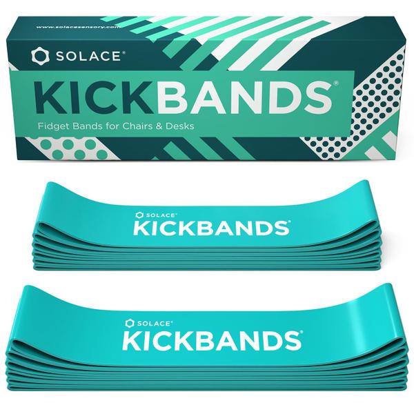 Imagem de Chair Bands Solace Sensory Kickband para crianças, pacote com 12 unidades em azul-petróleo