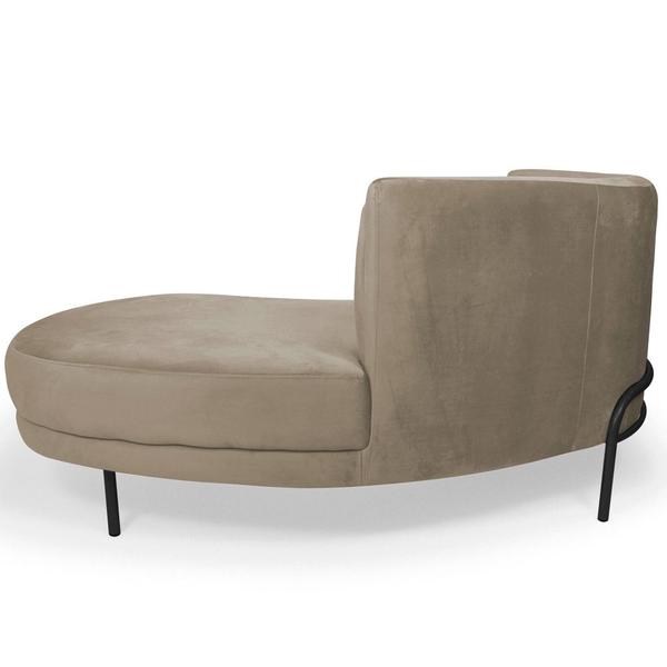 Imagem de Chaise Direito Sala de Estar Penélope Base Preto Suede Bege - Nexta Casa