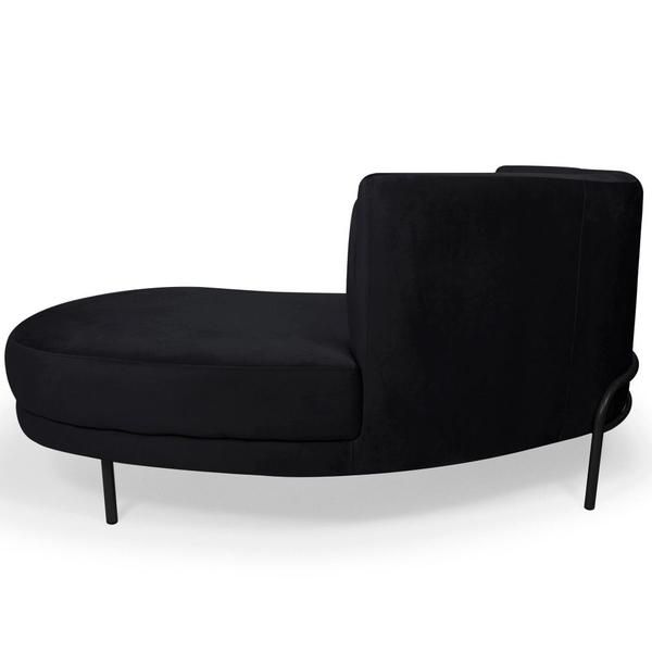 Imagem de Chaise Direito Sala de Estar Penélope Base Preto Suede Preto - Nexta Casa